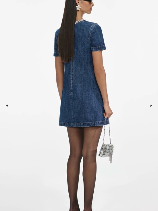 Self-Portrait Indigo Crystal Trim Mini Dress NWT Size 2 - Picture 5 of 10